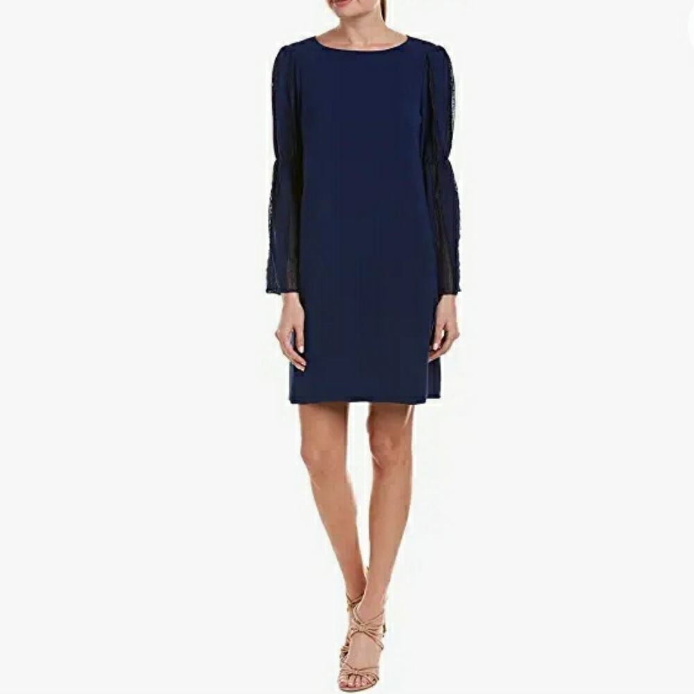 ADRIANNA PAPELL Bateau Long Sleeves Cocktail Dress